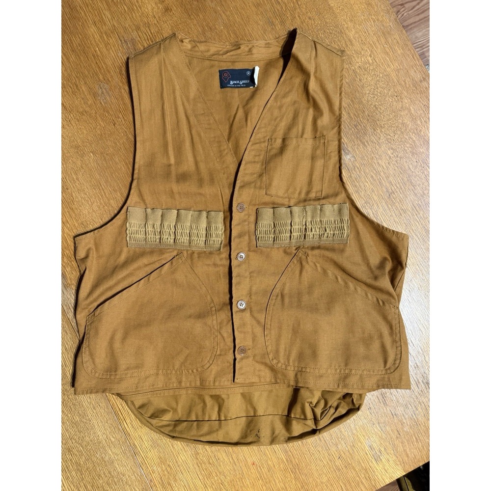 Vintage Black Sheep Brand Game Hunting Vest Jacket Size Medium Made In Hong Kong